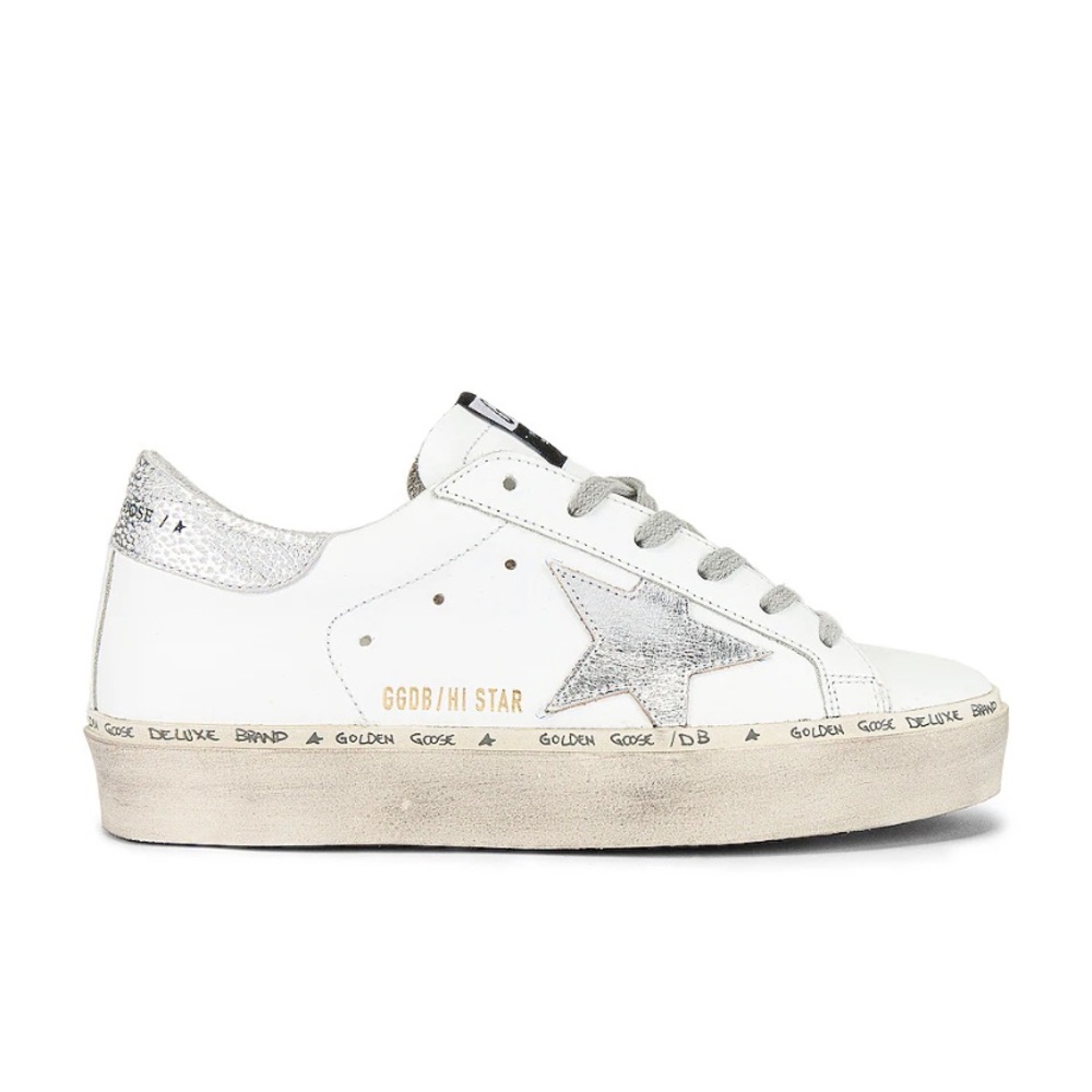 Hi Star Sneaker in White & Silver 38